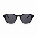 Lunettes de soleil EVATIKA, forme rectangulaire, monture noir, verres gris