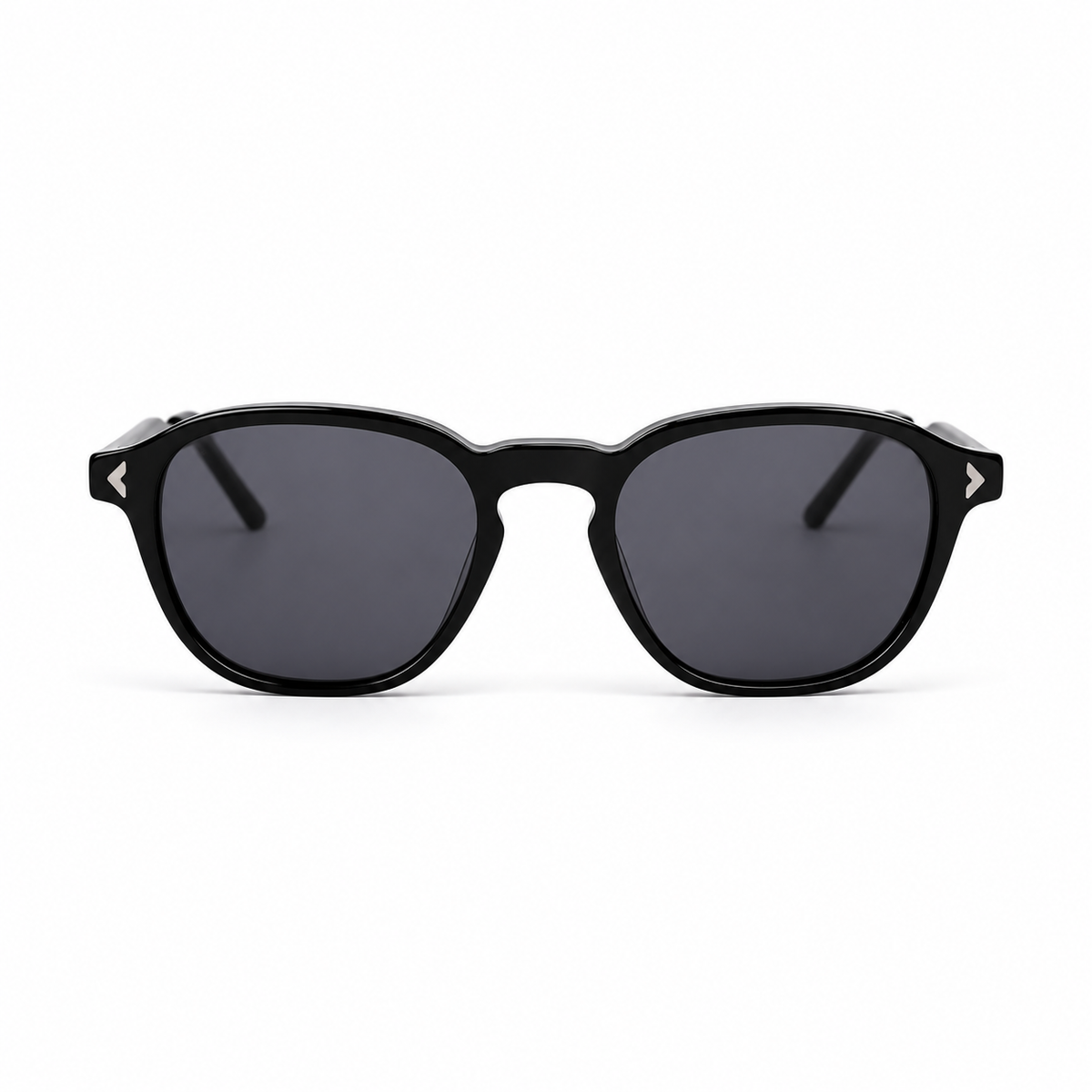 Lunettes de soleil EVATIKA, forme rectangulaire, monture noir, verres gris