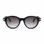 Lunettes de soleil EVATIKA, forme cat-eye, monture noir, verres gris