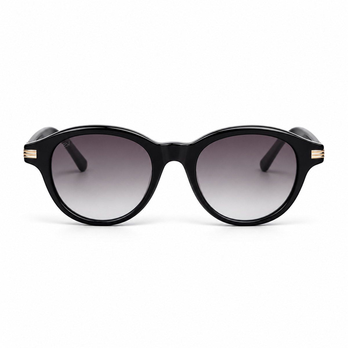 Lunettes de soleil EVATIKA, forme cat-eye, monture noir, verres gris