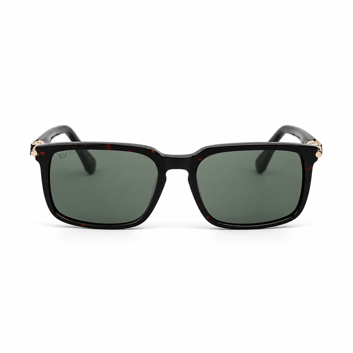 Lunettes de soleil EVATIKA, forme rectangulaire, monture vert, verres vert