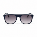 Lunettes de soleil EVATIKA, forme ronde, monture bleu, verres violet