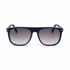 Lunettes de soleil EVATIKA, forme ronde, monture bleu, verres violet