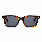 Lunettes de soleil EVATIKA, forme carrée, monture écaille, verres gris