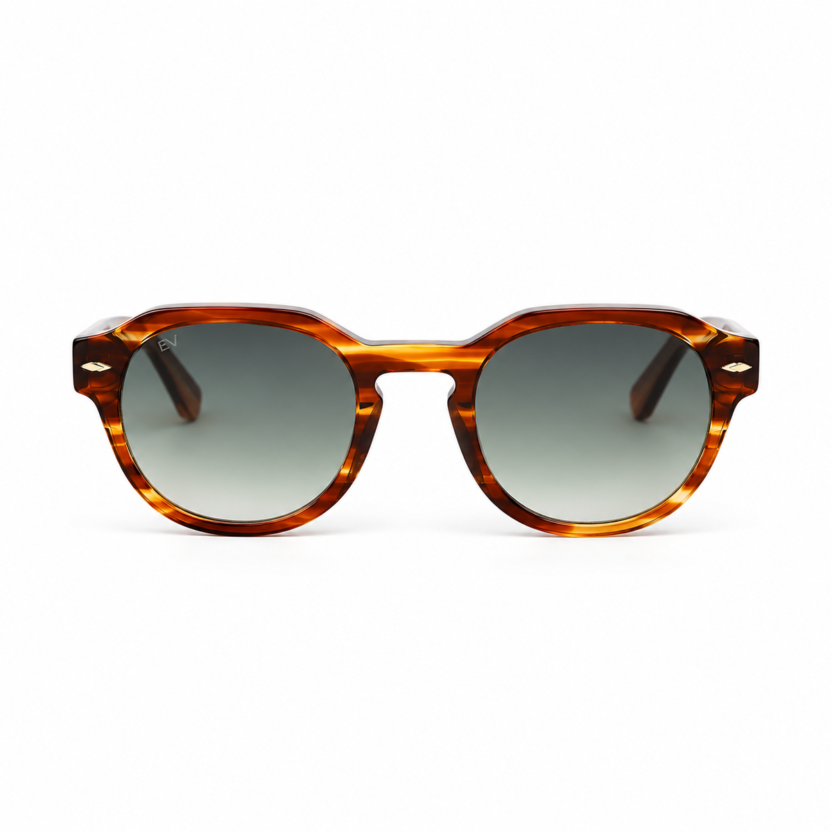Lunettes de soleil EVATIKA, forme carrée, monture écaille, verres bleu