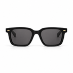 Lunettes de soleil EVATIKA, forme rectangulaire, monture noir, verres gris
