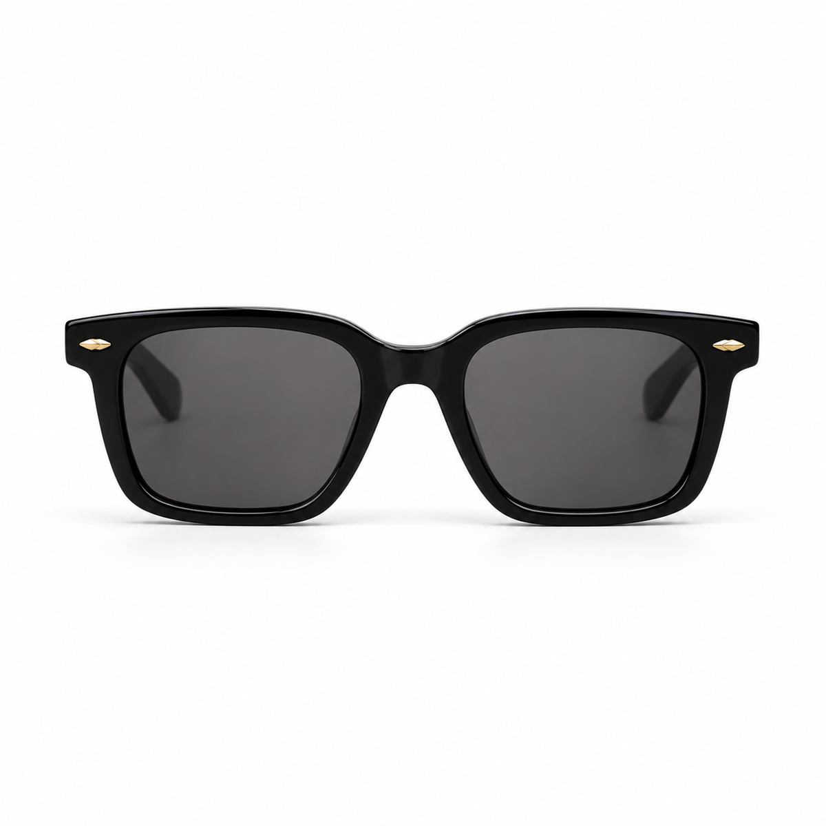Lunettes de soleil EVATIKA, forme rectangulaire, monture noir, verres gris