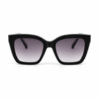 Lunettes de soleil EVATIKA, forme cat-eye, monture noir, verres violet