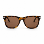 Lunettes de soleil EVATIKA, forme rectangulaire, monture écaille, verres marron