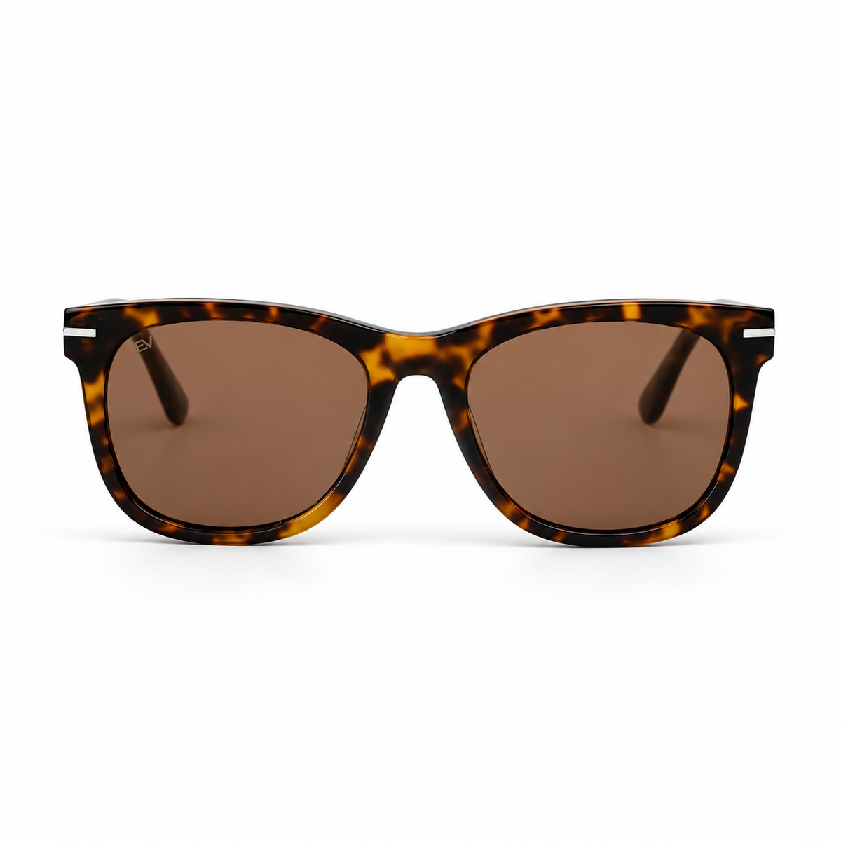 Lunettes de soleil EVATIKA, forme rectangulaire, monture écaille, verres marron