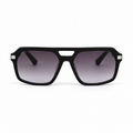 Lunettes de soleil EVATIKA, forme aviateur, monture noir, verres violet