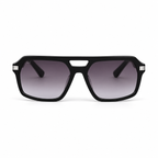 Lunettes de soleil EVATIKA, forme aviateur, monture noir, verres violet