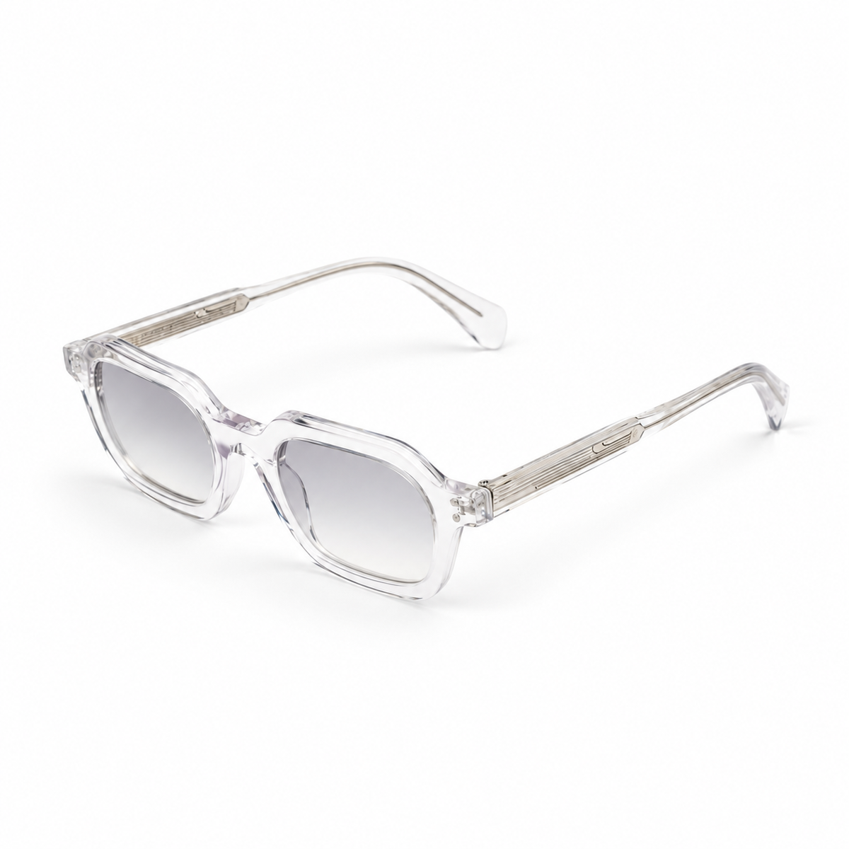 OZ Eyewear Monture transparente à verres gris – vue trois quarts