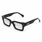 OZ Eyewear Monture noire rectangulaire à détail OZ – vue trois quarts