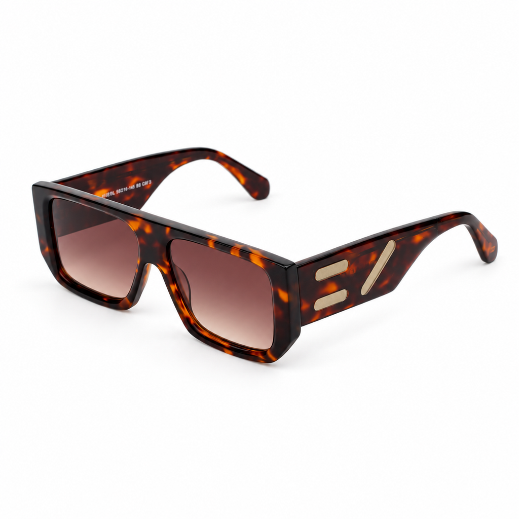 OZ Eyewear Monture écaille à verres bruns – vue trois quarts