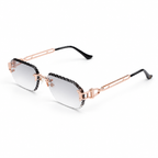 OZ Eyewear Lunettes sans contour à détails rosés – vue trois quarts