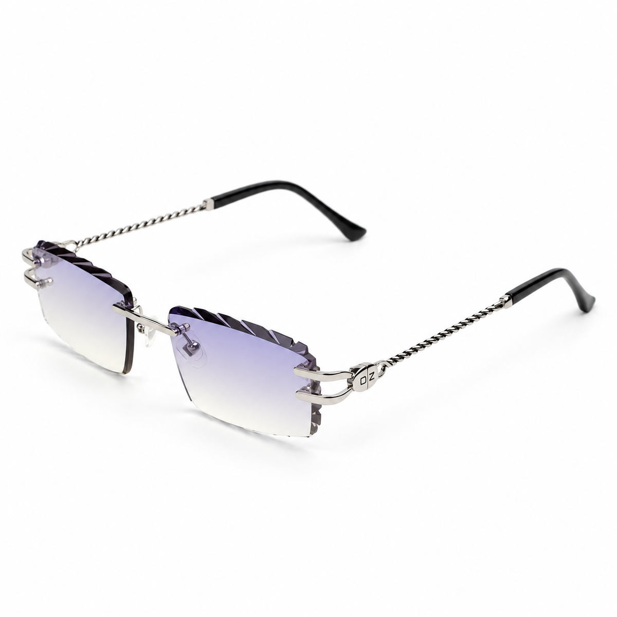OZ Eyewear Lunettes sans contour à verres lilas – vue trois quarts
