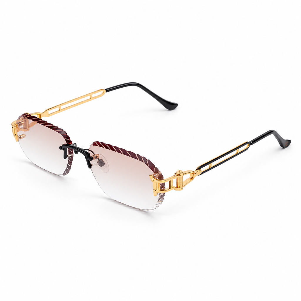 OZ Eyewear Lunettes sans contour rose et or – vue trois quarts