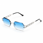 OZ Eyewear Lunettes sans contour à verres bleu dégradé – vue trois quarts