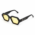 OZ Eyewear Monture noire à verres jaunes – vue trois quarts