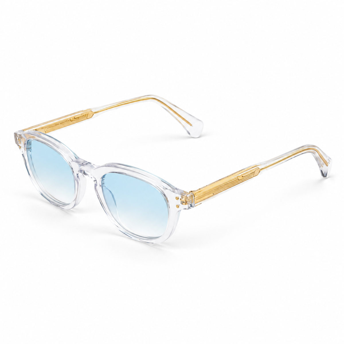 OZ Eyewear Monture transparente à verres bleu clair – vue trois quarts