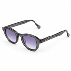 OZ Eyewear Monture gris fumé arrondie à verres violets – vue trois quarts