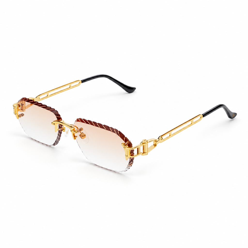 OZ Eyewear Lunettes sans contour rose doré – vue trois quarts