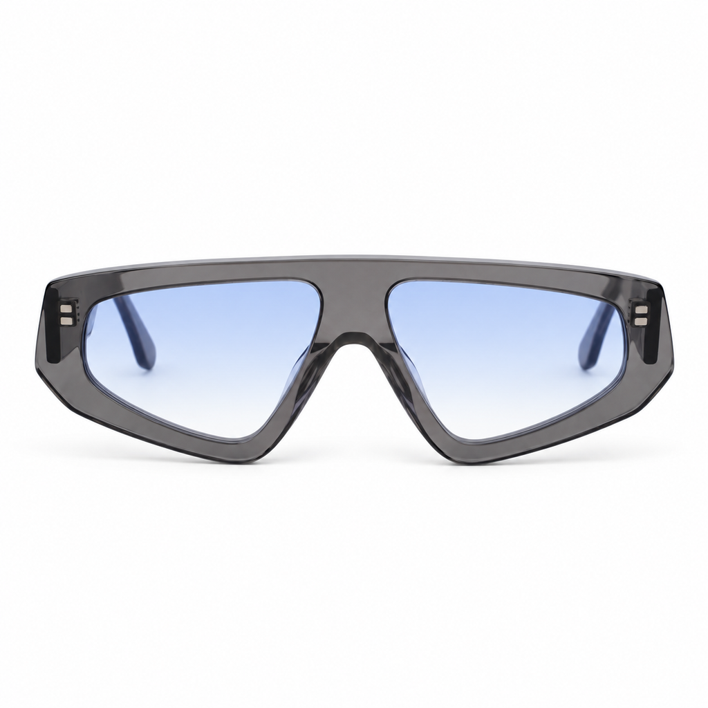 OZ Eyewear Monture gris fumé à verres bleus – vue de face