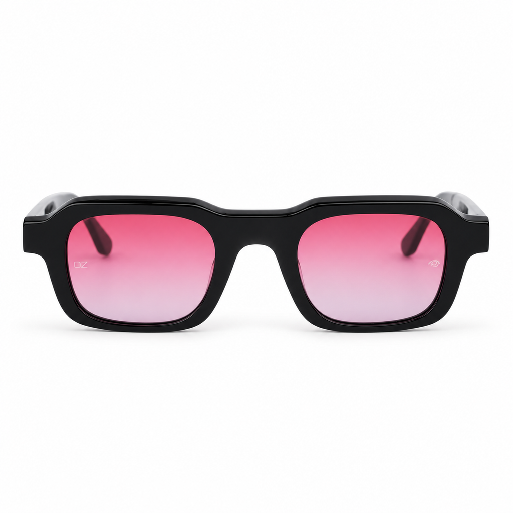 OZ Eyewear Monture noire à verres roses – vue de face