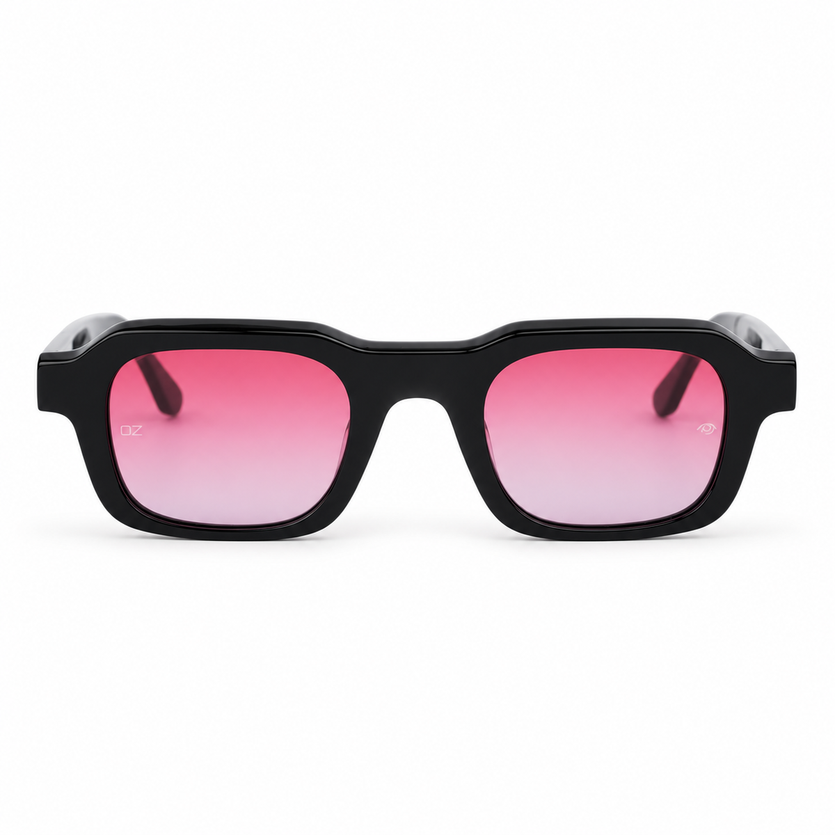 OZ Eyewear Monture noire à verres roses – vue de face