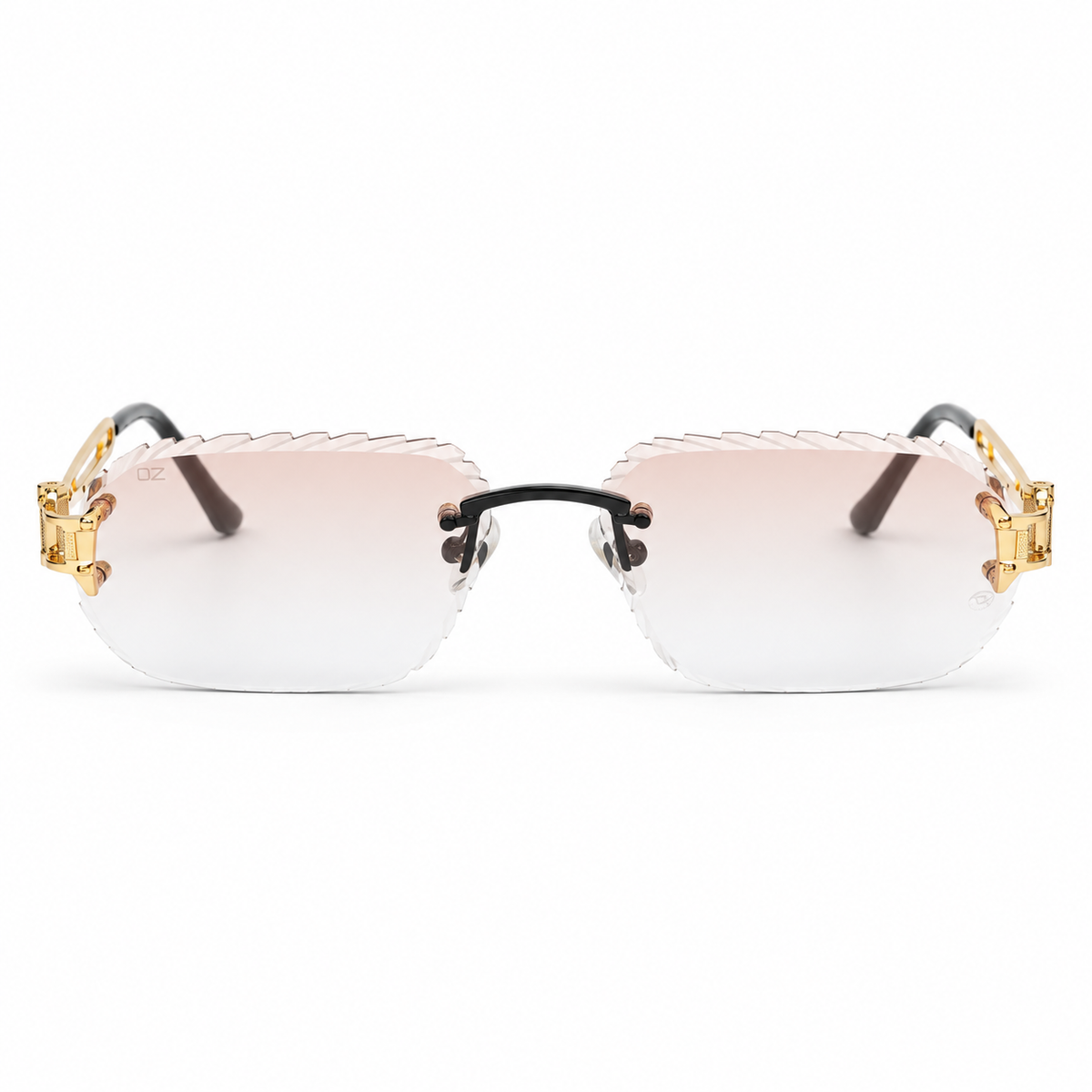 OZ Eyewear Lunettes sans contour rose et or – vue de face