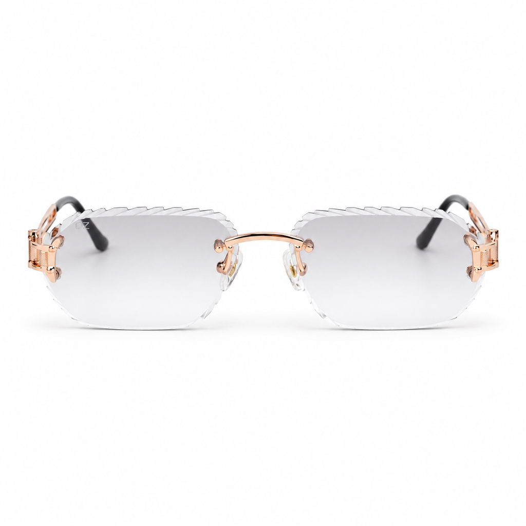 OZ Eyewear Lunettes sans contour à détails rosés – vue de face