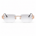 OZ Eyewear Lunettes sans contour à détails rosés – vue de face