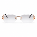 OZ Eyewear Lunettes sans contour à détails rosés – vue de face