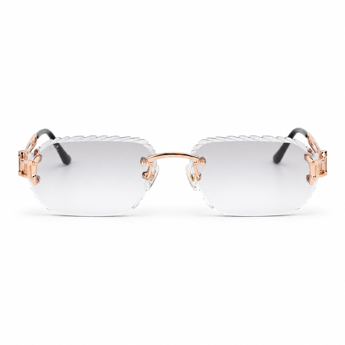 OZ Eyewear Lunettes sans contour à détails rosés – vue de face