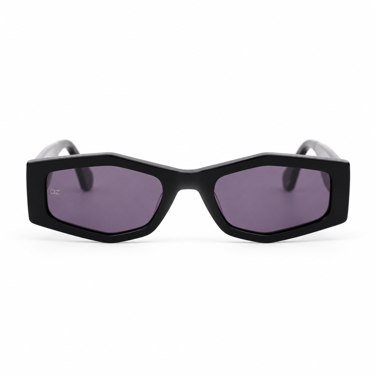 OZ Eyewear Monture noire graphique à verres violets – vue de face