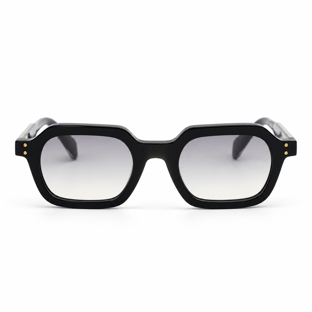 OZ Eyewear Monture noire carrée à verres gris – vue de face