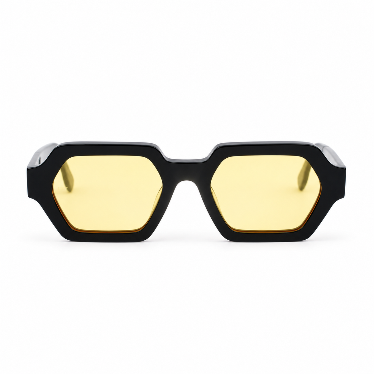 OZ Eyewear Monture noire à verres jaunes – vue de face