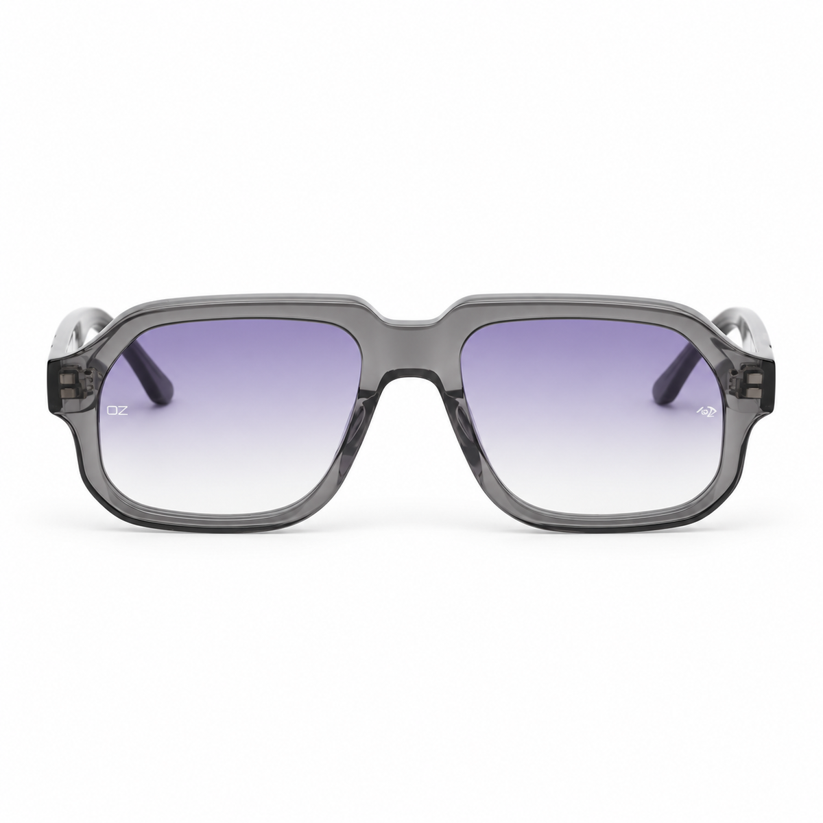 OZ Eyewear Monture gris fumé à verres violets – vue de face