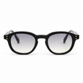 OZ Eyewear Monture noire arrondie à verres gris – vue de face