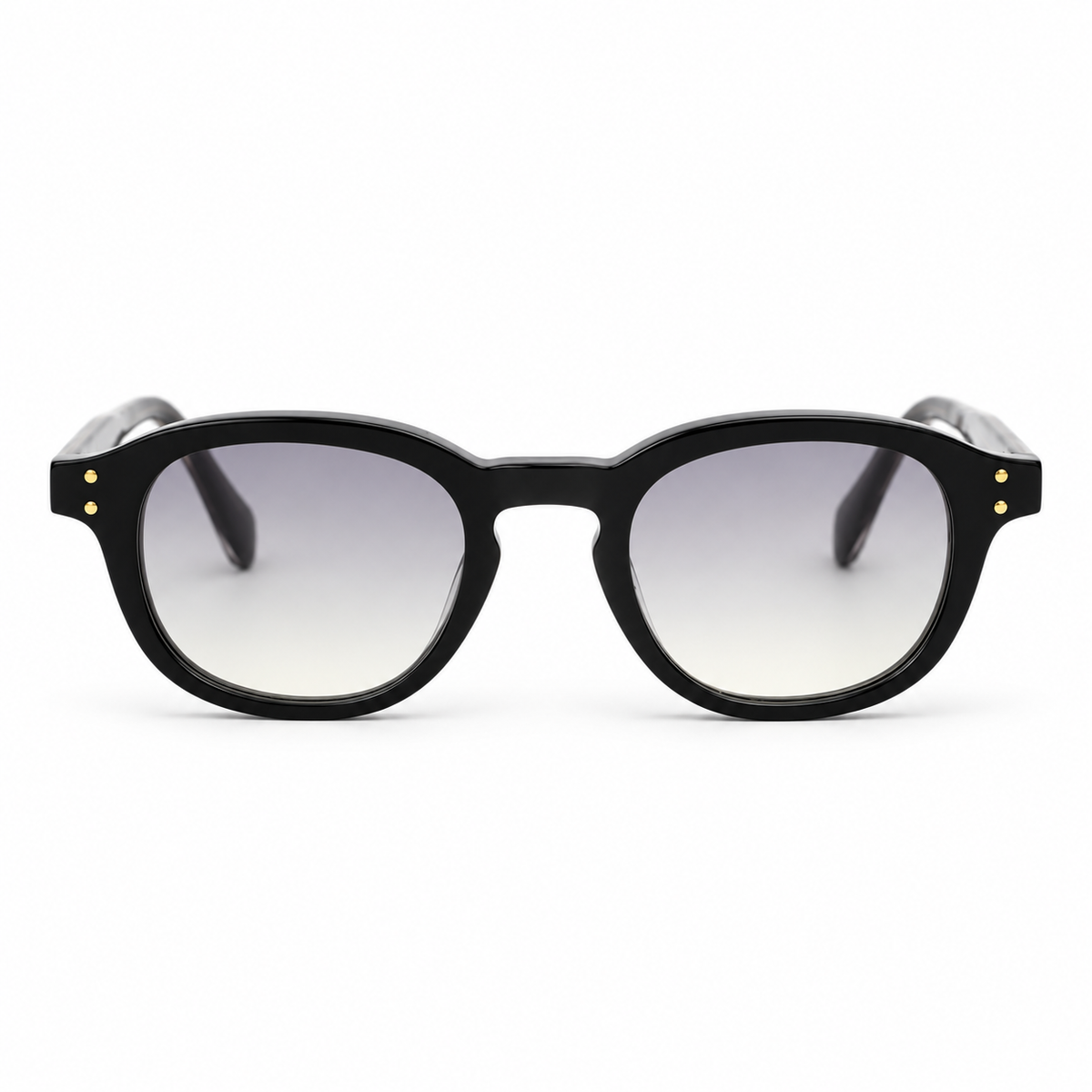 OZ Eyewear Monture noire arrondie à verres gris – vue de face