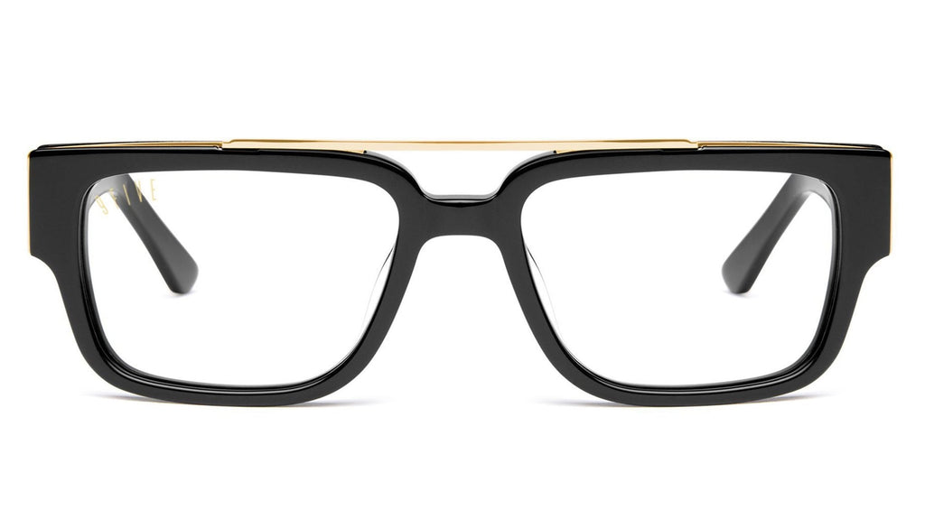 9FIVE 24 Black & Gold XL Clear Lens Glasses