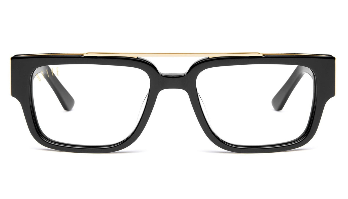 9FIVE 24 Black & Gold XL Clear Lens Glasses