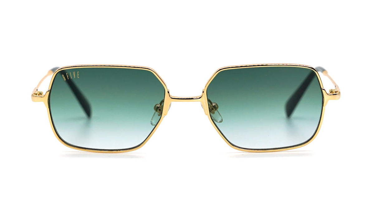 9FIVE Clarity Fullrim Gold - Green Sunglasses