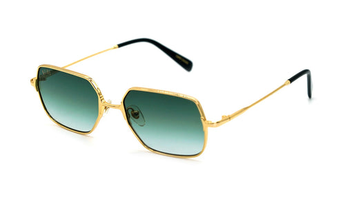 9FIVE Clarity Fullrim Gold - Green Sunglasses