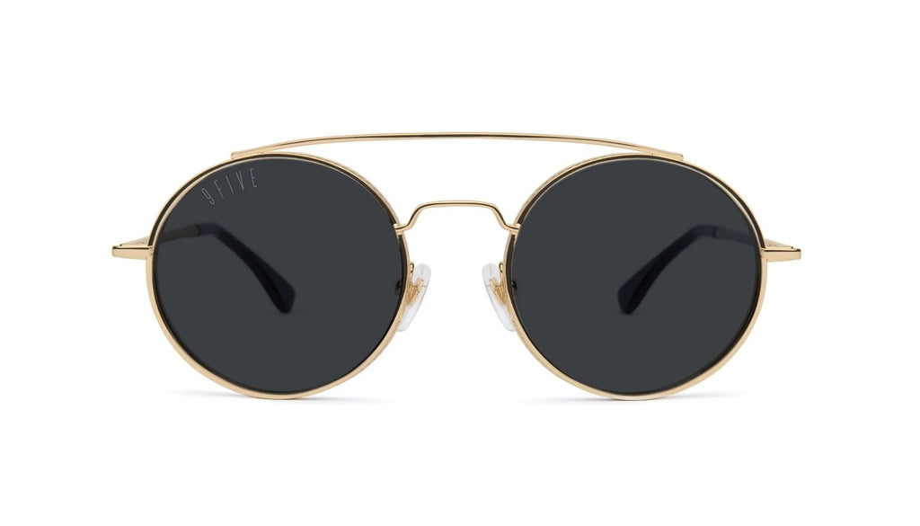 9FIVE 50-50 Gold Round Sunglasses