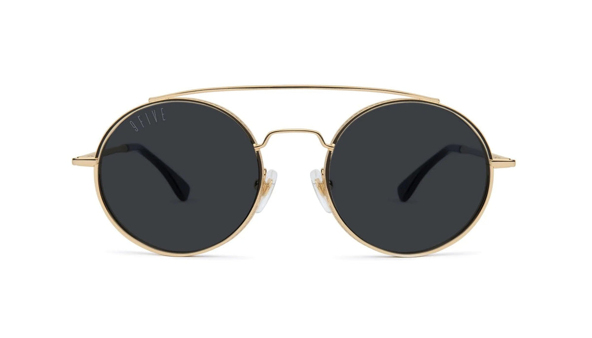 9FIVE 50-50 Gold Round Sunglasses