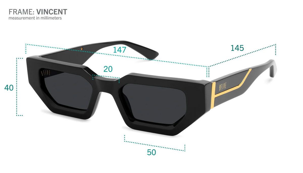 9FIVE Vincent Black & Gold Sunglasses