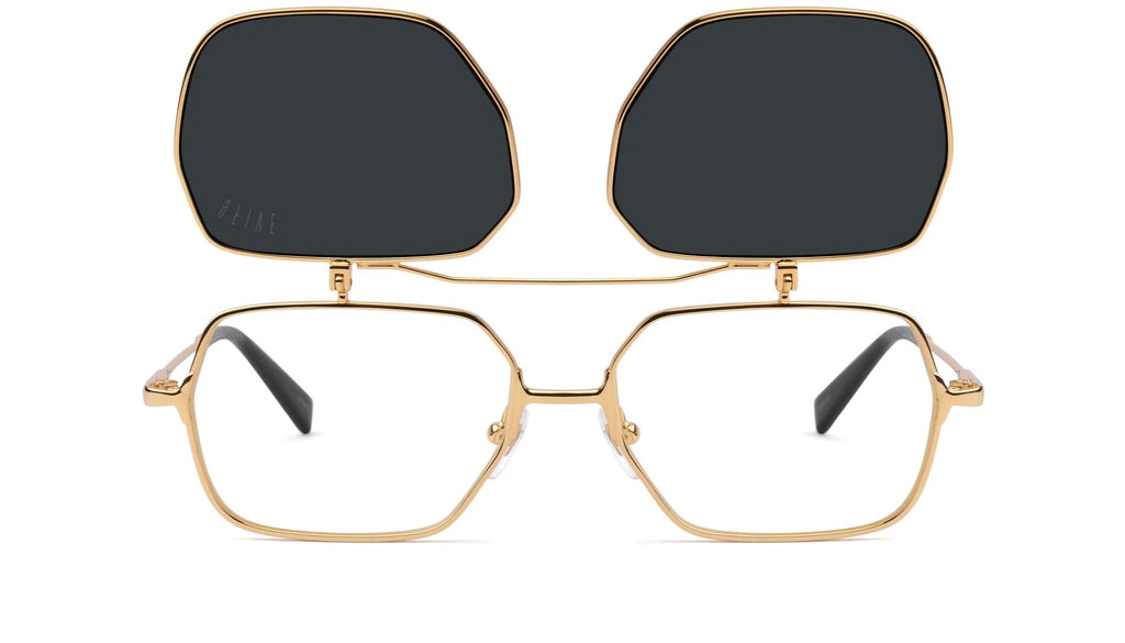 9FIVE Clarity Gold Flip-Up Glasses