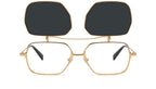 9FIVE Clarity Gold Flip-Up Glasses